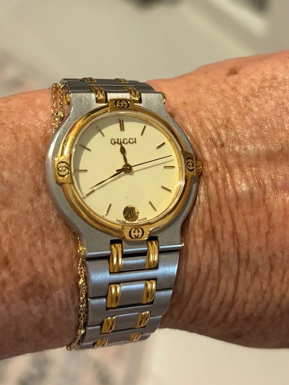 Mens Gucci Two-Tone Gold and Silver Stainless Steel Watch